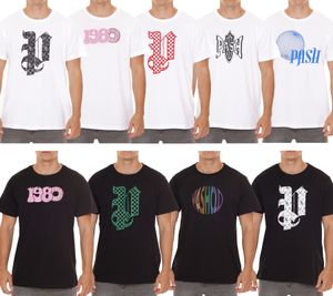 PASH Herren Kurzarm-Shirt mit verschiedenen großem Frontprints Baumwoll-T-Shirt PATR00 Schwarz/Weiß