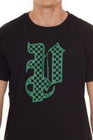 PASH Herren Kurzarm-Shirt mit verschiedenen großem Frontprints Baumwoll-T-Shirt PATR00 Schwarz/Weiß