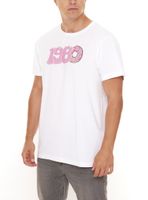 PASH Herren Kurzarm-Shirt mit verschiedenen großem Frontprints Baumwoll-T-Shirt PATR00 Schwarz/Weiß