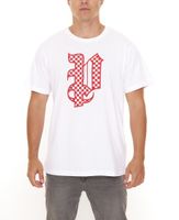 PASH Herren Kurzarm-Shirt mit verschiedenen großem Frontprints Baumwoll-T-Shirt PATR00 Schwarz/Weiß