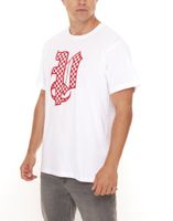 PASH Herren Kurzarm-Shirt mit verschiedenen großem Frontprints Baumwoll-T-Shirt PATR00 Schwarz/Weiß