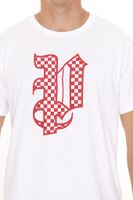 PASH Herren Kurzarm-Shirt mit verschiedenen großem Frontprints Baumwoll-T-Shirt PATR00 Schwarz/Weiß