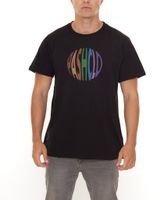 PASH Herren Kurzarm-Shirt mit verschiedenen großem Frontprints Baumwoll-T-Shirt PATR00 Schwarz/Weiß