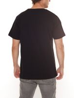 PASH Herren Kurzarm-Shirt mit verschiedenen großem Frontprints Baumwoll-T-Shirt PATR00 Schwarz/Weiß