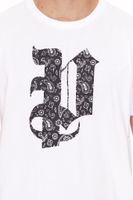 PASH Herren Kurzarm-Shirt mit verschiedenen großem Frontprints Baumwoll-T-Shirt PATR00 Schwarz/Weiß