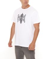 PASH Herren Kurzarm-Shirt mit verschiedenen großem Frontprints Baumwoll-T-Shirt PATR00 Schwarz/Weiß