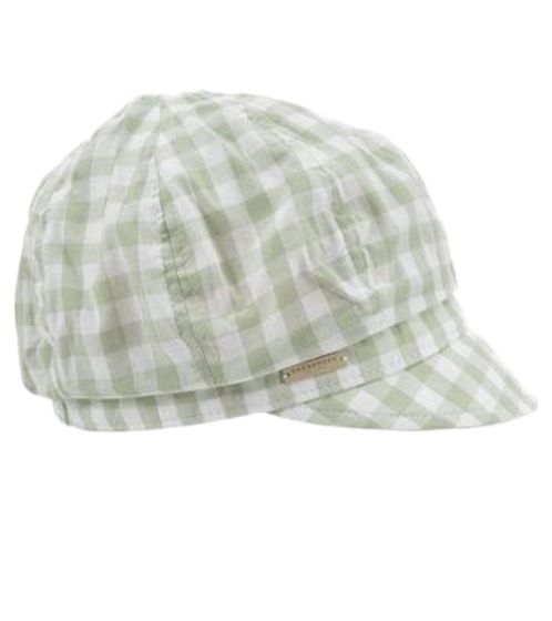 SEEBERGER balloon hat checked summer accessory cotton headgear 89009811 green/white