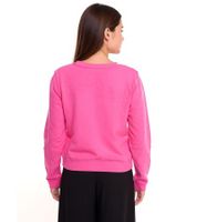 DELMAO Cropped Sweater maglione da donna accorciato in cotone 42556633 rosa