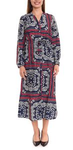 DELMAO vestito midi da donna con stampa all-over, abito a maniche lunghe, abito estivo 58986315 blu/rosso DELMAO vestito midi da donna con stampa all-over, abito a maniche lunghe, abito estivo 58986315 blu/rosso
