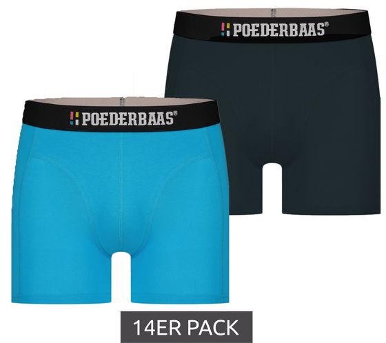 Pack of 14 POEDERBAAS men's boxer shorts, basic boxer shorts, underwear made of bamboo-viscose material 1982617-008 black/light blue