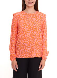Tamaris camicia blusa blusa da donna a maniche lunghe con fantasia floreale e piccole ruches 50537609 arancione/rosa Tamaris camicia blusa blusa da donna a maniche lunghe con fantasia floreale e piccole ruches 50537609 arancione/rosa