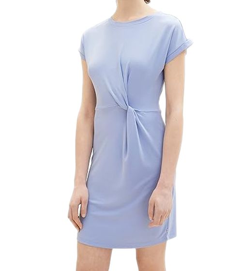 TOM TAILOR Damen Mini-Kleid Sommer-Kleid mit Knotendetails 87128036 Hellblau