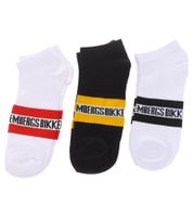15 Paar BIKKEMBERGS Herren Tennis-Socken mit Marken Schriftzug Baumwoll-Strümpfe im Sparpack Weiß/Schwarz/Grau/Blau