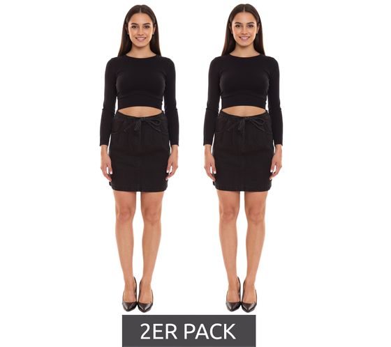 Pack de 2 faldas vaqueras de mujer Arizona minifalda falda vaquera confeccionada en algodón con bolsillos 82817269 negro