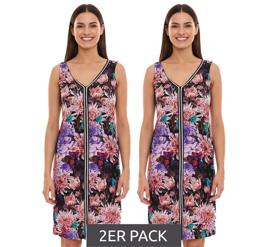 2-pack Melrose mini dress, sleeveless women's summer dress with floral print and glitter tape 32156535 Black/Multicolored