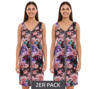 2-pack Melrose mini dress, sleeveless women's summer dress with floral print and glitter tape 32156535 Black/Multicolored