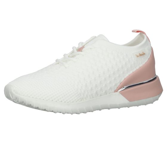 La Strada Damen Freizeit-Sneaker mit farblichen Akzenten Alltags-Turnschuh 2101381-4504 Weiß/Rosa