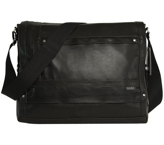 DANIEL RAY Milano sac à bandoulière au look usé, sac pour ordinateur portable, sac de bureau jusqu'à 15,4 pouces (41 x 34 x 13 cm) 817.030300 noir