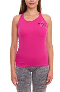 MAUI SPORTS women's halter neck top sleeveless summer shirt with logo print on the chest MAS180723 Pink