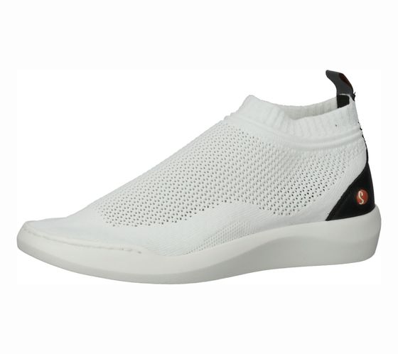 softinos baskets de loisirs pour femmes, chaussures de base simples, chaussures à enfiler BEBA680SOF blanc/noir