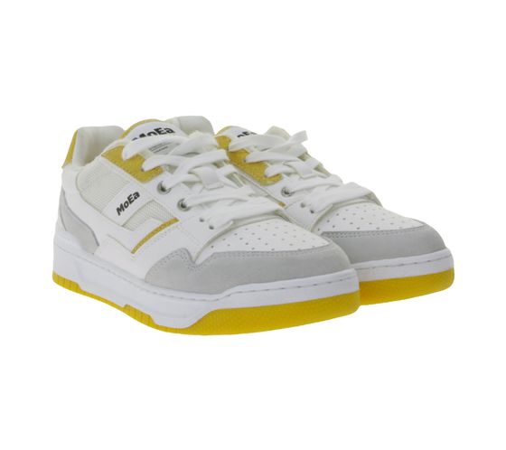 MoEa GEN2 Pineapple Damen Sneaker nachhaltige Schnür-Schuhe Vegan MOEA-BASGN2-05 Weiß/Gelb