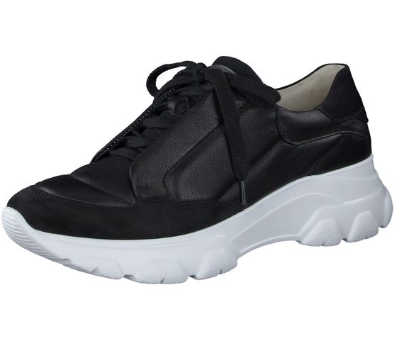 Paul Green Mastercalf Chaussures à lacets en cuir véritable pour femme Baskets durables 5168-00 Noir