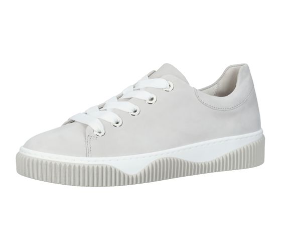 GABOR Damen Veloursleder-Schuhe mit Schnürung modische Low-Top Sneaker 86.595.30 Grau