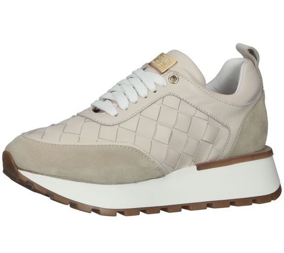 SCAPA baskets rétro pour femme en cuir véritable aspect tressé chaussures 1099460 beige/vieux rose