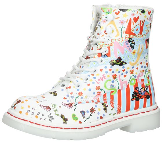 Dockers by Gerli X Art women's boots by the Pirmasens artist Thomas Gensheimer Statement boots 1103593-15 white/multicolored