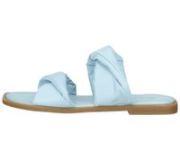 ILC Liberika Damen Pantolette Echtleder-Sandale mit verdrehtem Riemen Sommer-Schuhe C45-3720-11 Hell-Blau