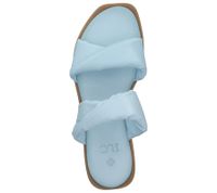 ILC Liberika Damen Pantolette Echtleder-Sandale mit verdrehtem Riemen Sommer-Schuhe C45-3720-11 Hell-Blau
