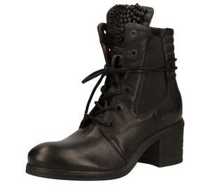 REPLAY Damen Stiefelette Echtleder-Schnürstiefel Made in Portugal mit besetzter Zunge C0011L 0003 Schwarz