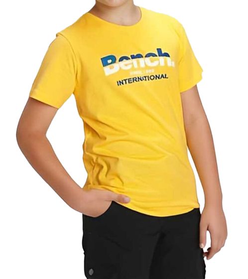 Bench. Chemise en coton pour enfants avec grande marque imprimée chemise à manches courtes pour adolescents jeunesse 23432411 jaune