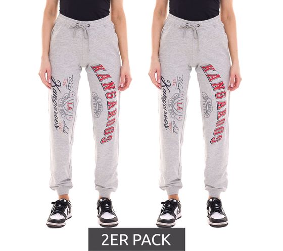 2er Sparpack KangaROOS Sweat-Hose bequeme Damen Jogging-Hose mit elastischem Bund 61218250 Grau