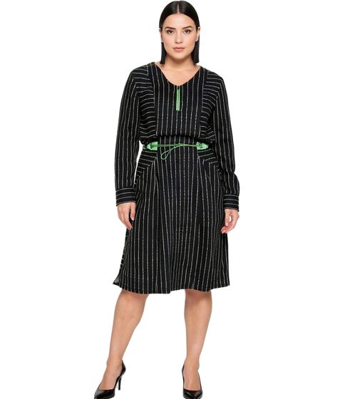 Vestido de verano para mujer sheego, vestido hasta la rodilla con bolsillos laterales, tallas grandes, manga larga 89135290 negro