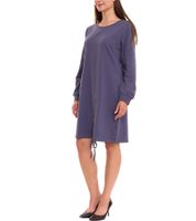 sheego Damen Shirt-Kleid mit individuell einstellbarer Raffung Party-Kleid Große Größen 47141556 Blau