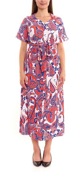 sheego women's sustainable summer dress in large sizes with paisley print 29143824 red/blue/white