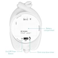 Confezione da 2 luci notturne LED Alpaca per bambini NAVARIS con cambio colore RGB, funzionamento a batteria, grigio/blu o bianco/rosa