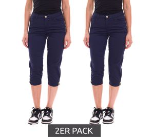 Confezione da 2 pantaloni estivi da donna DELMAO, pantaloni eleganti in cotone, al ginocchio 61966429 blu Confezione da 2 pantaloni estivi da donna DELMAO, pantaloni eleganti in cotone, al ginocchio 61966429 blu