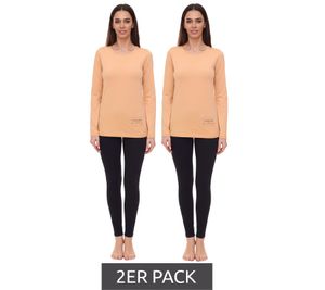 2er Sparpack OTTO products Langarm-Shirt nachhaltiges Damen Baumwoll-Shirt 25824245 Apricot