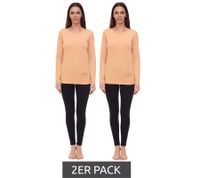 2er Sparpack OTTO products Langarm-Shirt nachhaltiges Damen Baumwoll-Shirt 25824245 Apricot