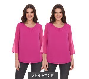 Confezione da 2 camicette estive alla moda da donna Aniston SELECTED con maniche a 3/4 16113300 rosa