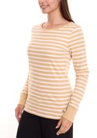 Pack of 2 DELMAO Striped Interlock women's long-sleeved shirts, striped cotton long-sleeved 60056433 beige/white Pack of 2 DELMAO Striped Interlock women's long-sleeved shirts, striped cotton long-sleeved 60056433 beige/white