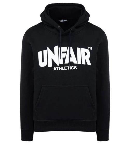 UNFAIR ATHLETICS Classic Label men's hoodie with front print, hooded sweater with kangaroo pocket, sweater UNFR18-075 black