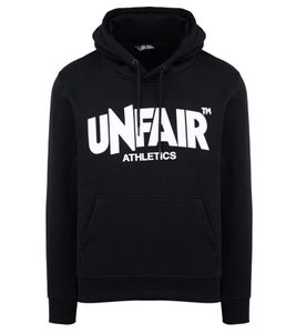 UNFAIR ATHLETICS Classic Label Herren Hoodie mit Frontprint Kapuzen-Pullover mit Kängurutasche Sweater UNFR18-075 Schwarz