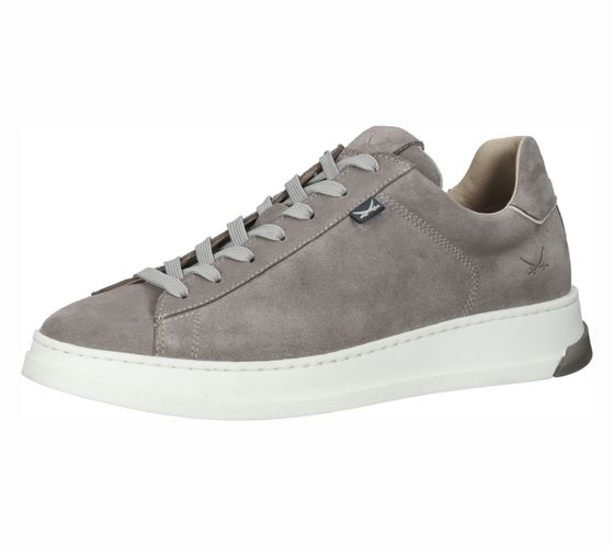 SANSIBAR Herren Echtleder-Schuhe Freizeit-Sneaker mit herausnehmbarer Sohle 1096295 Grau