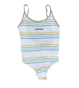 Quiksilver Rider Bay Damen Vollkörperanzug veganer Bodysuit im Streifen-Design EQWKT03127 WCQ6 Weiß/Bunt