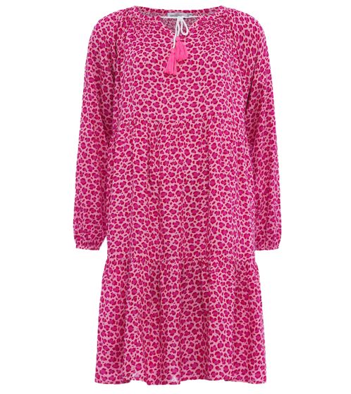 ZWILLINGSHERZ Audrey robe d'été pour femme mini-robe avec imprimé léopard all-over 33001 rose