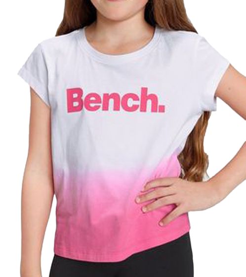 Bench. Kinder T-Shirt für Mädchen Rundhals-Shirt Dip Dyed Farbverlauf Baumwolle 76447349 Pink/Weiß