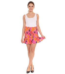 AjC femme mini jupe smockée jupe d'été jupe de plage 15382402 orange/rose/rouge/violet